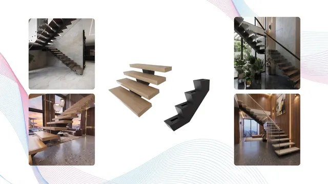 Angle ARC floating stair beam configuration in Toronto