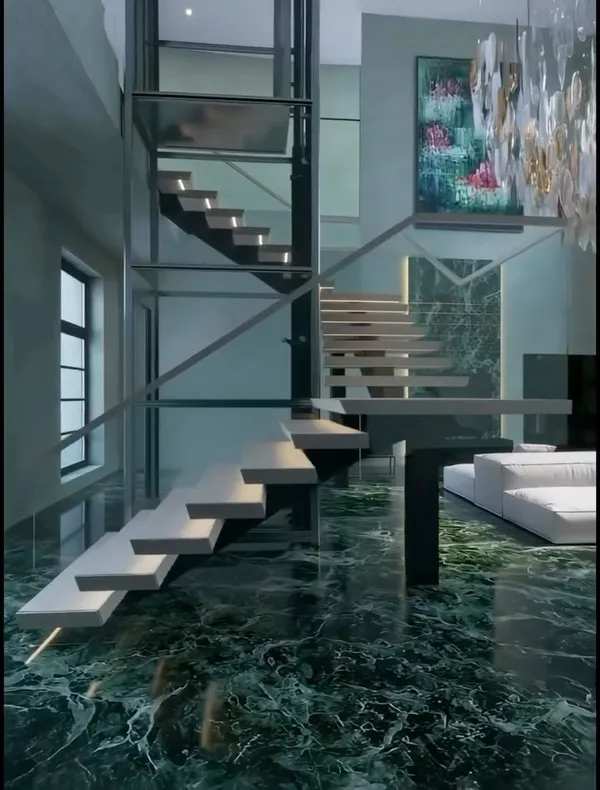 Commercial floating staircase in a Toronto office space