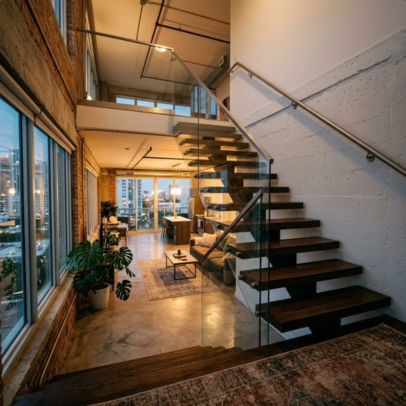 Loft conversion floating stair retrofit in Toronto